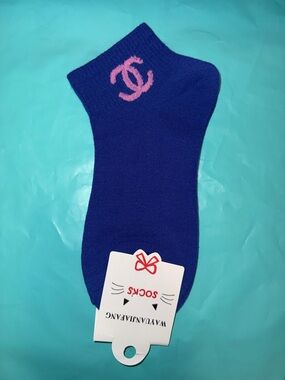Blue & Pink Fun CC Crew Socks